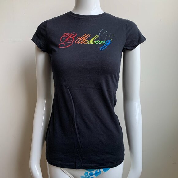 Billabong surf black & rainbow logo t-shirt - Picture 1 of 3